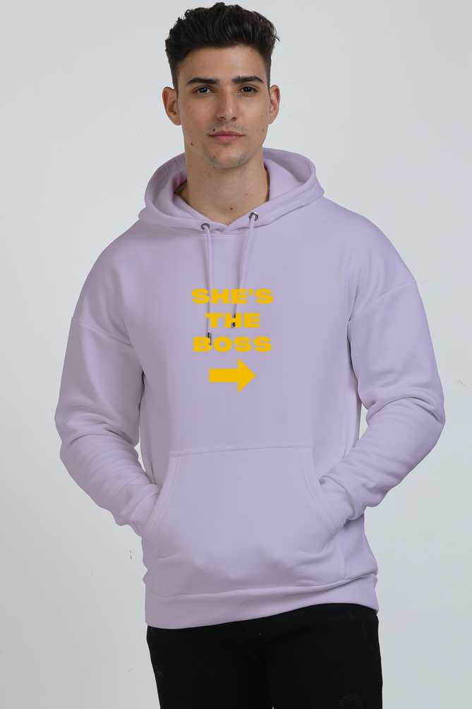 "She's the Boss" Men's Oversized Hoodie