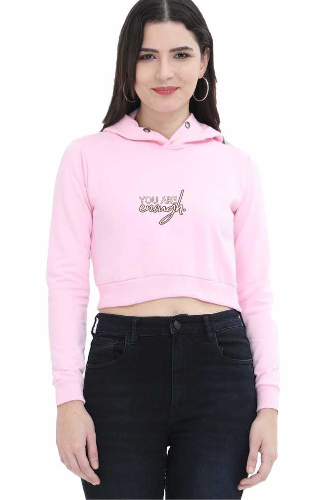 "You're Enough" Women's Crop Hoodie