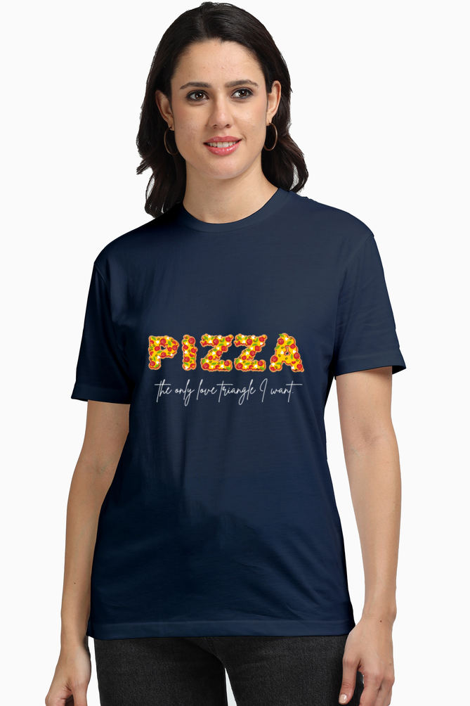 "Pizza: The Only Love Triangle I Want" Women's Supima T-Shirt - Image 2