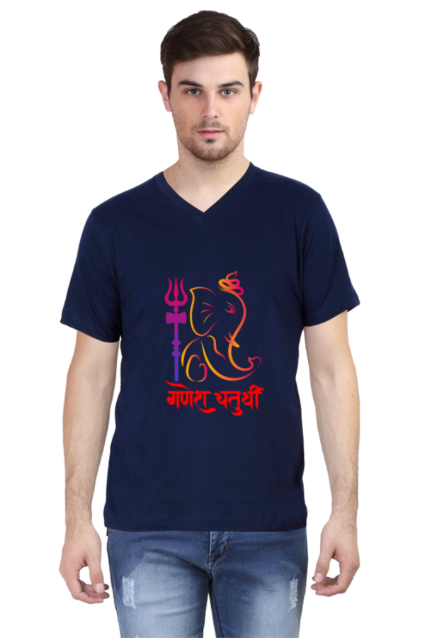 Ganesh Chaturthi V-Neck Tees - Image 2