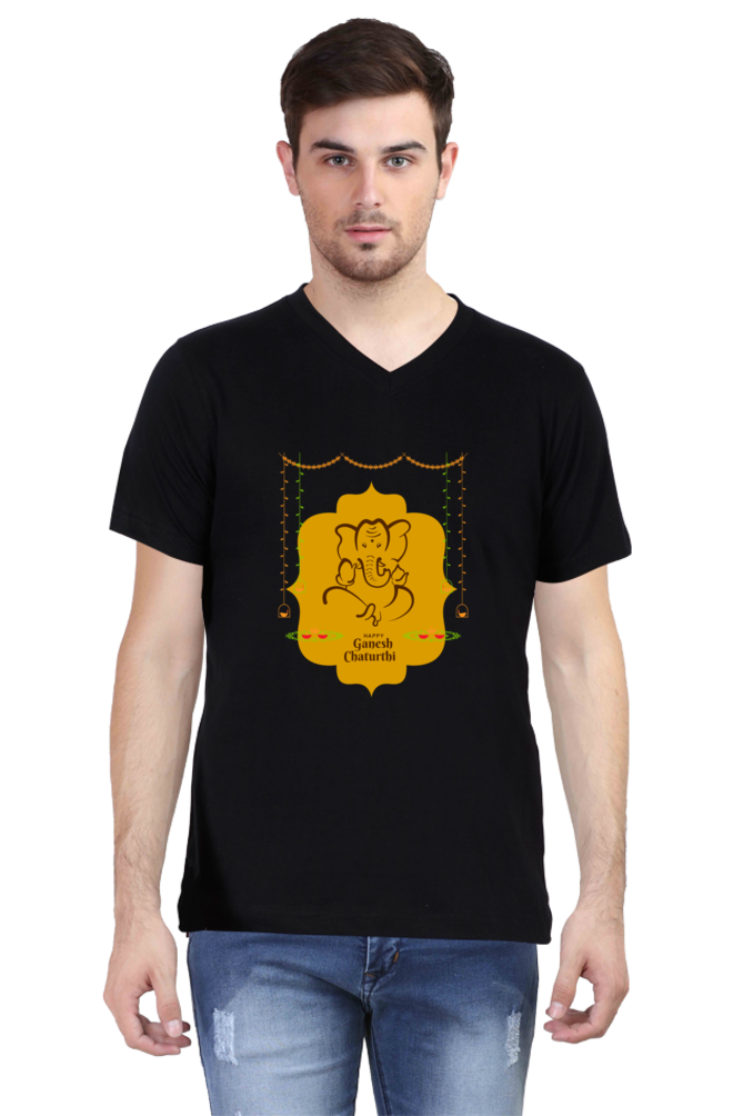 Ganesh Chaturthi V-Neck Tees